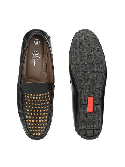Guava Men's Stylish Black Casual Slip On Driving Loafers (GV15JA445)