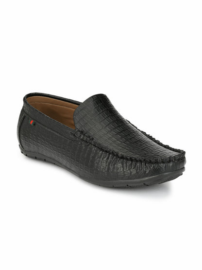 Guava Men's Stylish Black Casual Slip On Driving Loafers (GV15JA450)