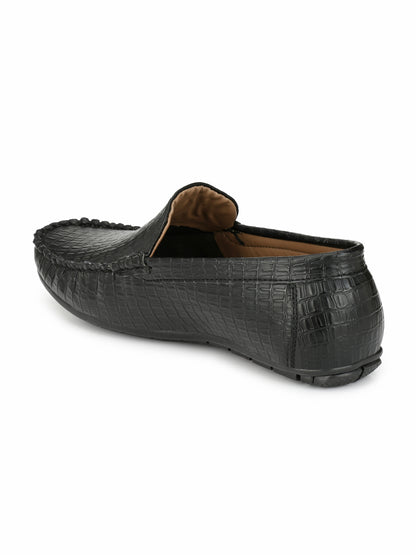 Guava Men's Stylish Black Casual Slip On Driving Loafers (GV15JA450)