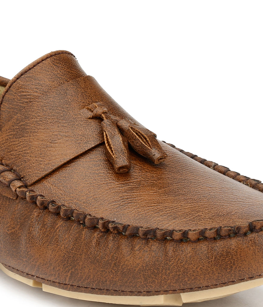 Guava Men's Tassel Brown Casual Slip On Driving Loafers (GV15JA452)