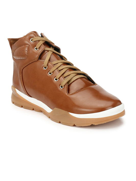 Guava Men's Brown Leather Ankle Lace Up Sneaker (GV15JA459)