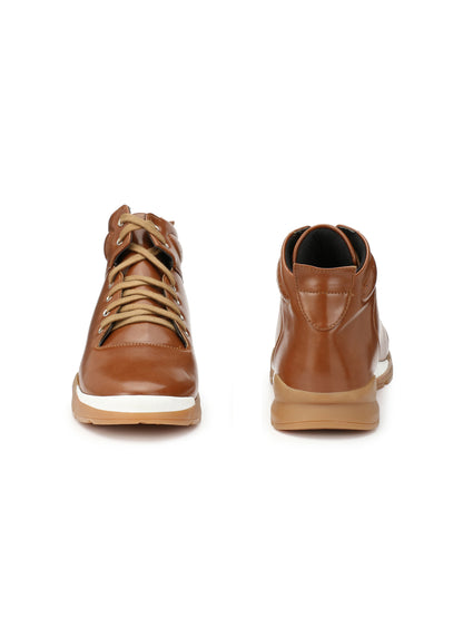 Guava Men's Brown Leather Ankle Lace Up Sneaker (GV15JA459)