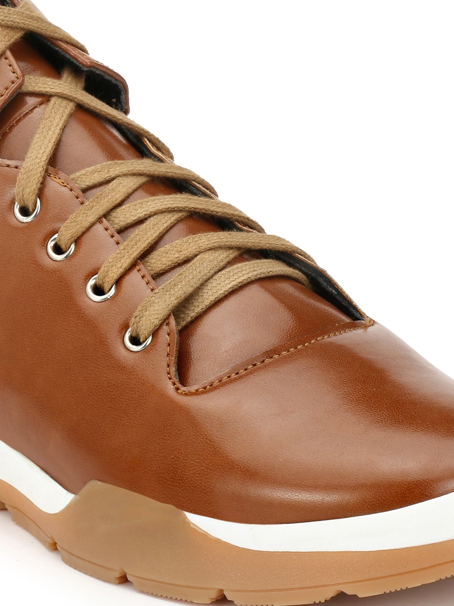Guava Men's Brown Leather Ankle Lace Up Sneaker (GV15JA459)