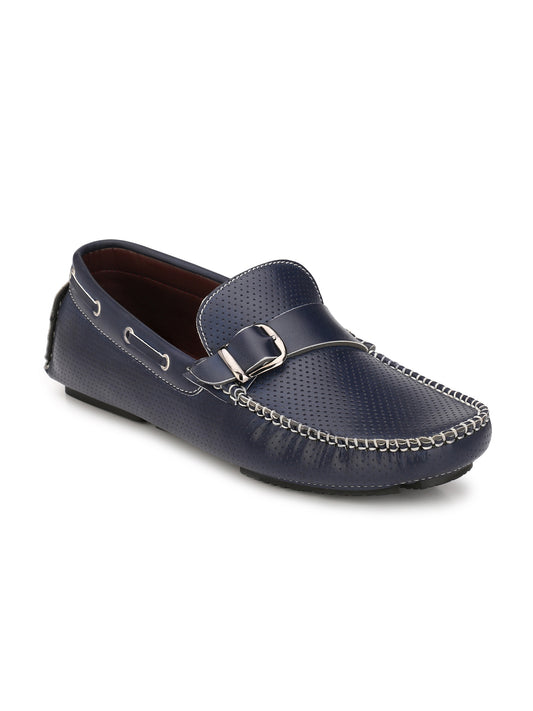 Guava Men's Blue Casual Buckle Slip On Driving Loafers (GV15JA501)