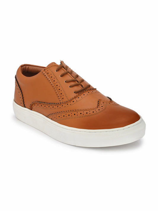 Guava Men's Tan Brogue Lace Up Sneaker (GV15JA520)