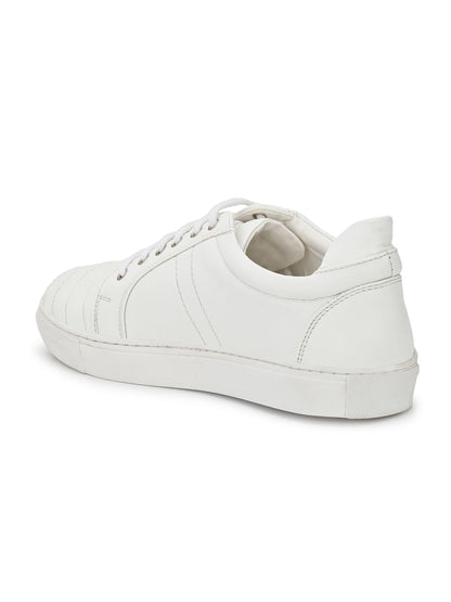 Guava Men's White Quilted Lace up Sneaker (GV15JA534)