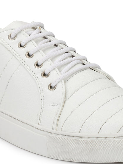 Guava Men's White Quilted Lace up Sneaker (GV15JA534)