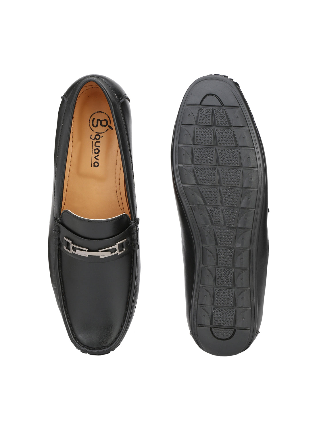 Guava Men's Black Casual Slip On Driving Loafers (GV15JA568)