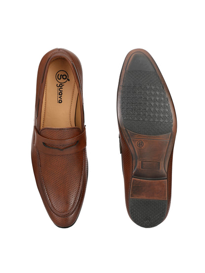 Guava Men's Brown Penny Slip On Formal Shoes (GV15JA577)
