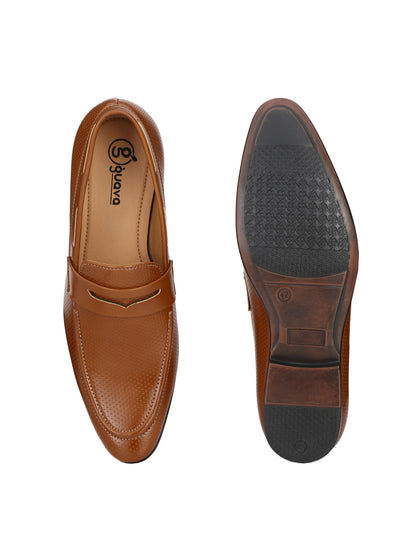 Guava Men's Tan Penny Slip On Formal Shoes (GV15JA578)