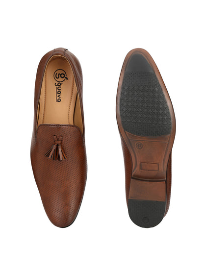Guava Men's Brown Tassel Slip On Semi Formal Shoes (GV15JA580)