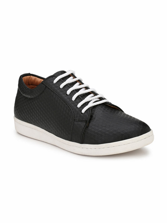 Guava Men's Black Diamond Cut Comfy Lace Up Sneaker (GV15JA602)