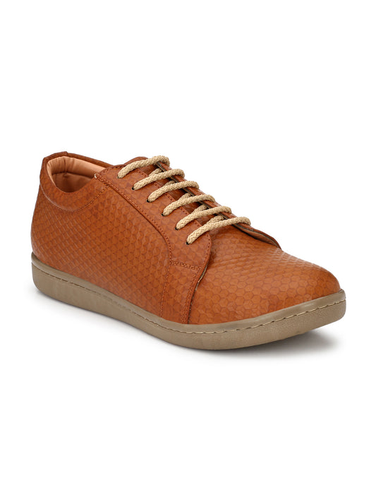 Guava Men's Brown Diamond Cut Comfy Lace Up Sneaker (GV15JA603)