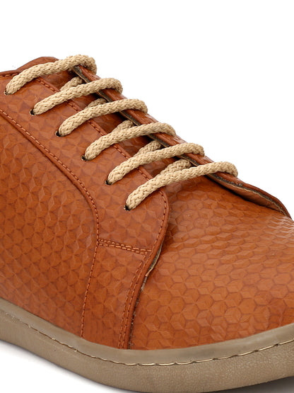 Guava Men's Brown Diamond Cut Comfy Lace Up Sneaker (GV15JA603)