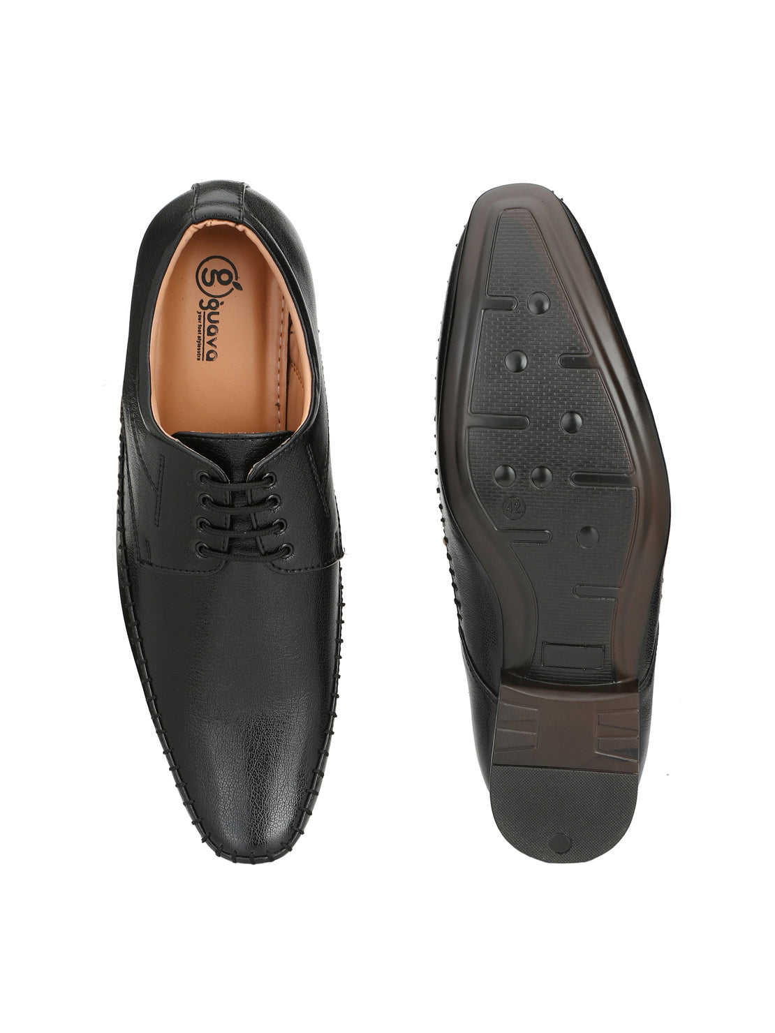 Guava Men's Black Derby Lace Up Formal Shoes (GV15JA626)