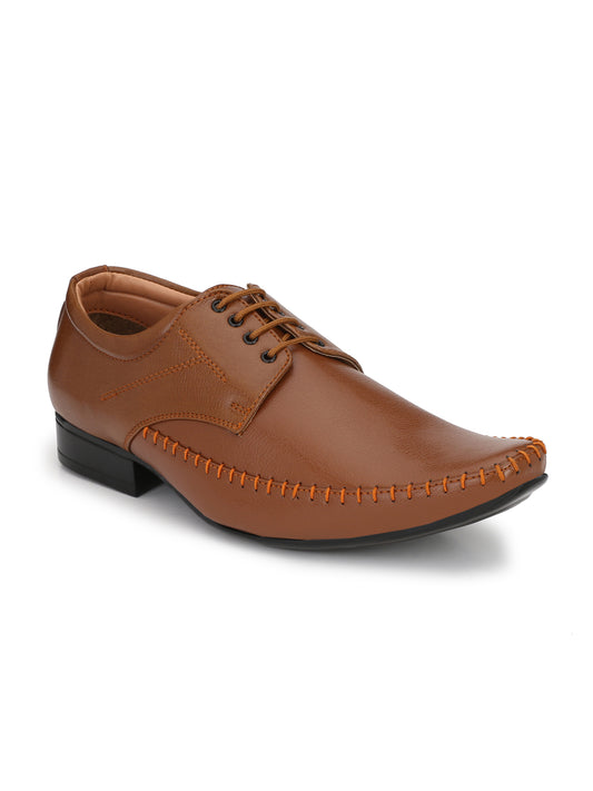Guava Men's Tan Derby Lace Up Formal Shoes (GV15JA628)