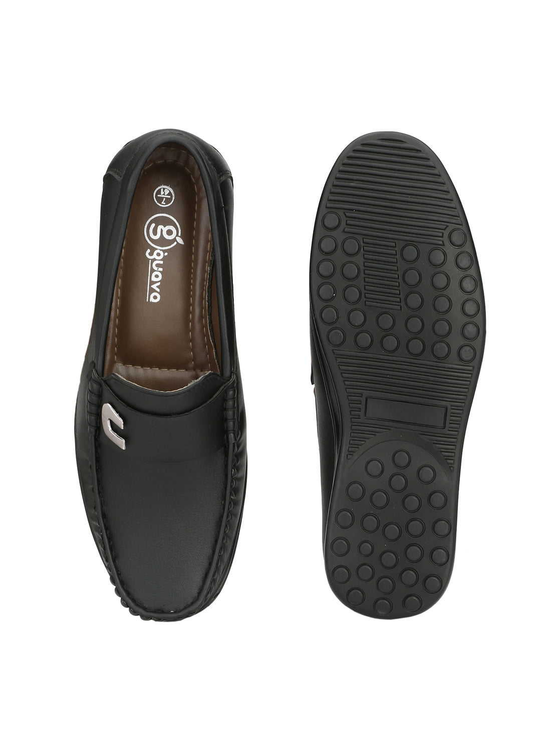 Guava Men's Black Stylish Slip On Driving Loafers (GV15JA640)