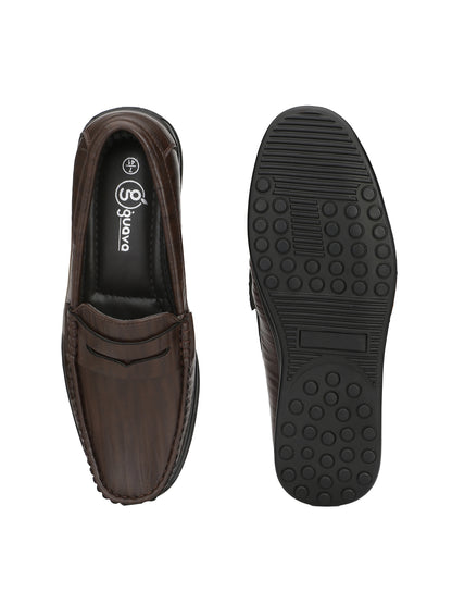 Guava Men's Brown Stylish Slip On Driving Loafers (GV15JA643)