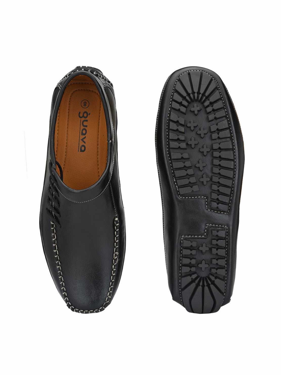Guava Men's Black Stylish Slip On Driving Loafers (GV15JA677)