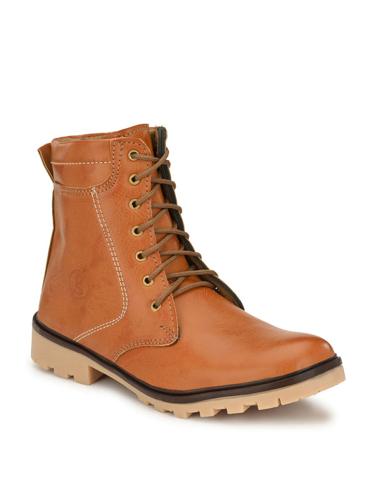 Guava Men's Mustard Plain derby Boots (GV15JA682)