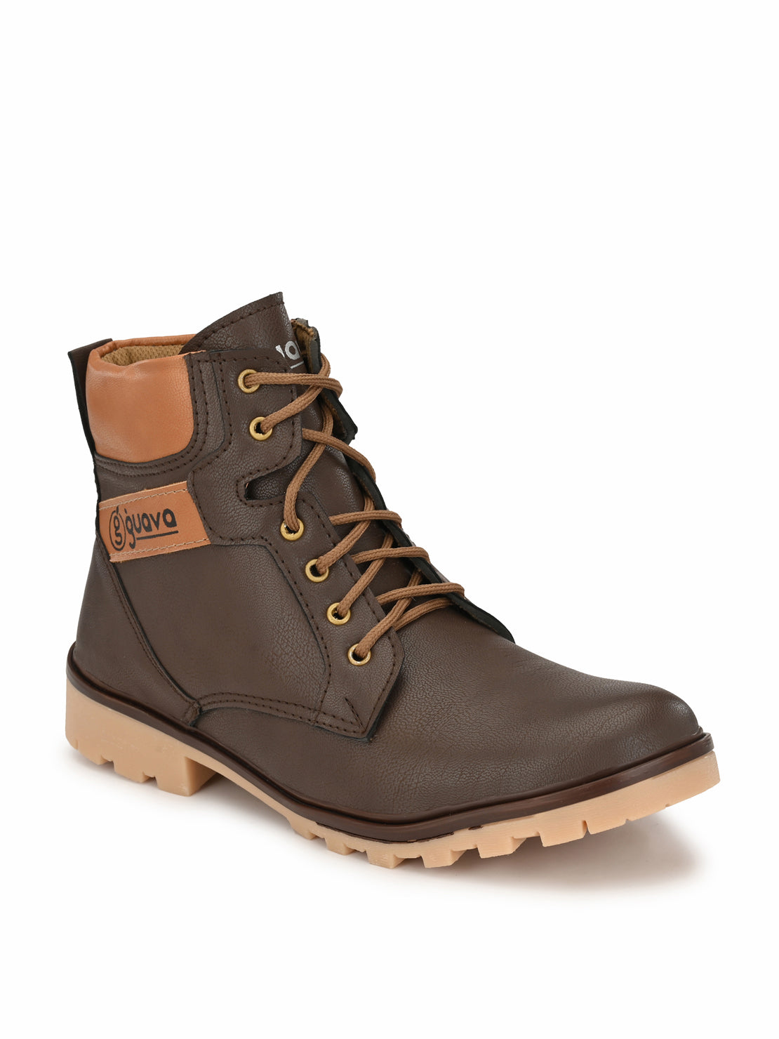 Guava Men's Chocolate Plain derby Boots (GV15JA685)