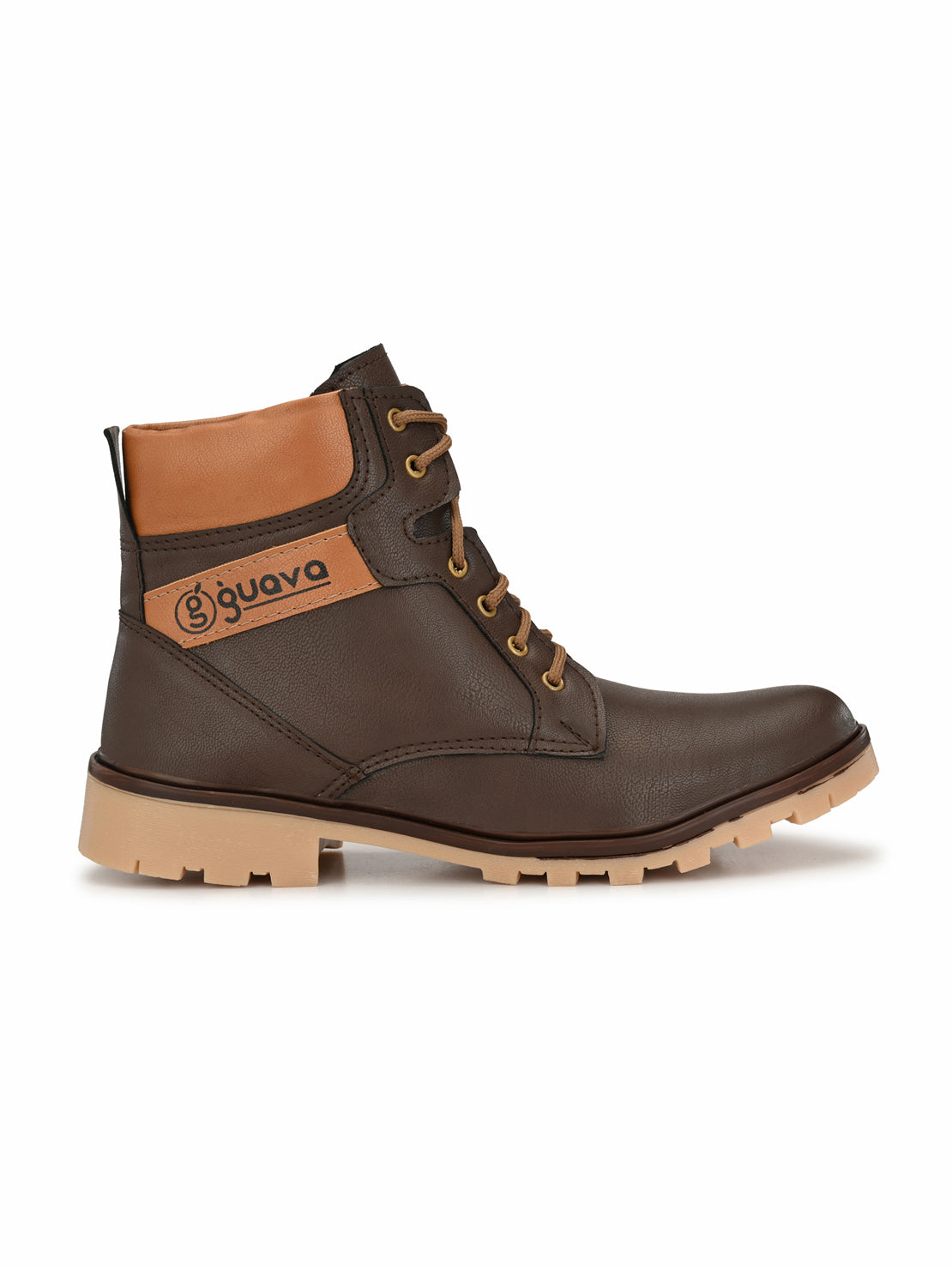 Guava Men's Chocolate Plain derby Boots (GV15JA685)