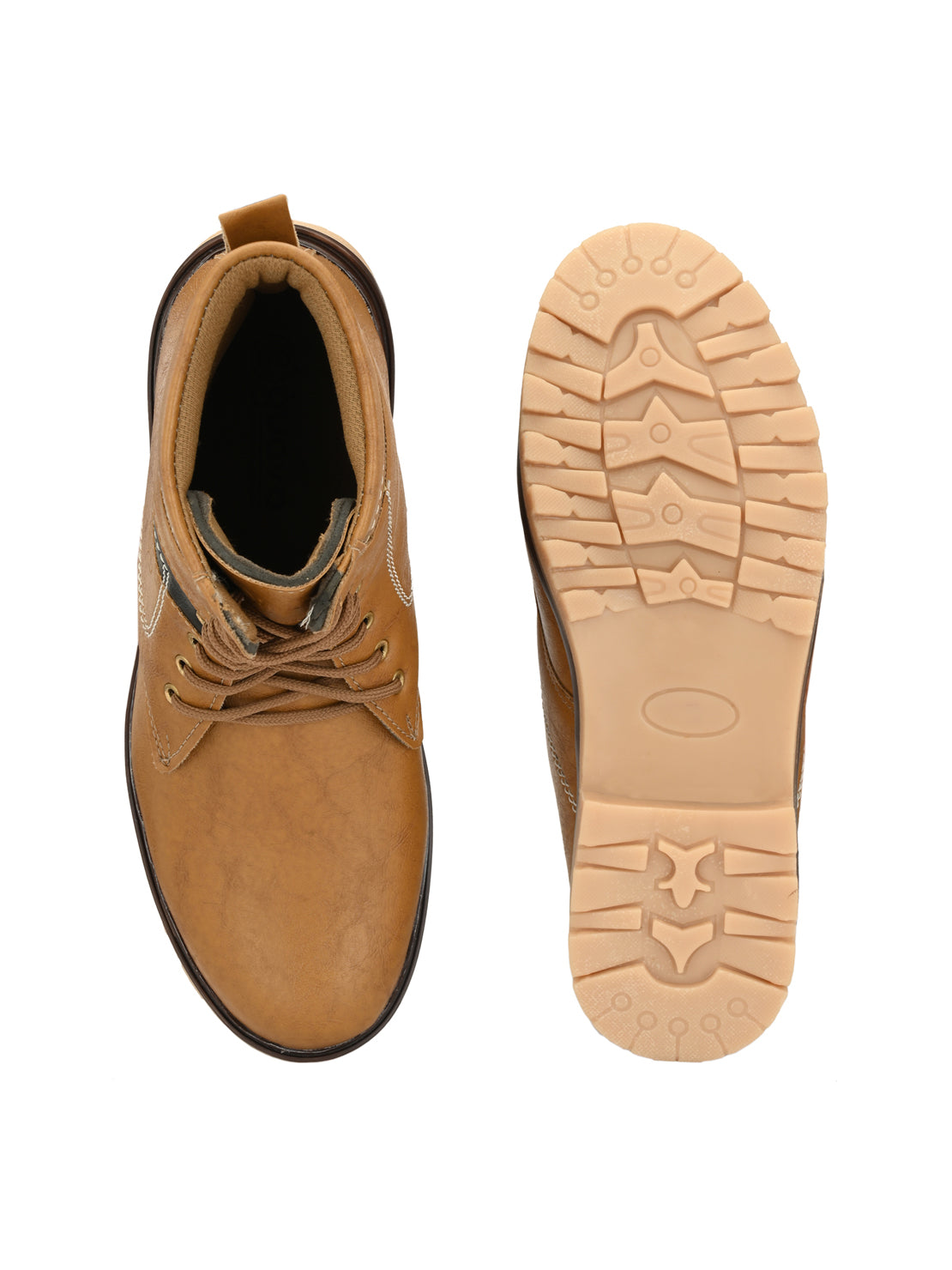 Guava Men's Tan Plain derby Boots (GV15JA686)