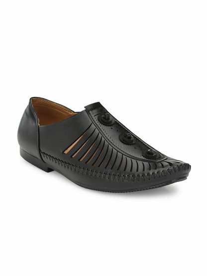 Guava Men's Black Stylish Slip On Loafers (GV15JA690)