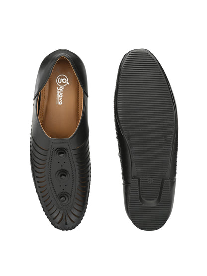 Guava Men's Black Stylish Slip On Loafers (GV15JA690)