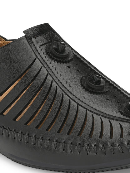 Guava Men's Black Stylish Slip On Loafers (GV15JA690)