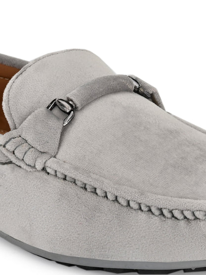 Guava Men's Grey Charming Velvet Slip On Loafers (GV15JA725)