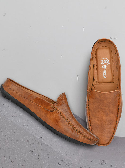 Guava Men's Tan Casual Mule Slip On Loafers (GV15JA731)
