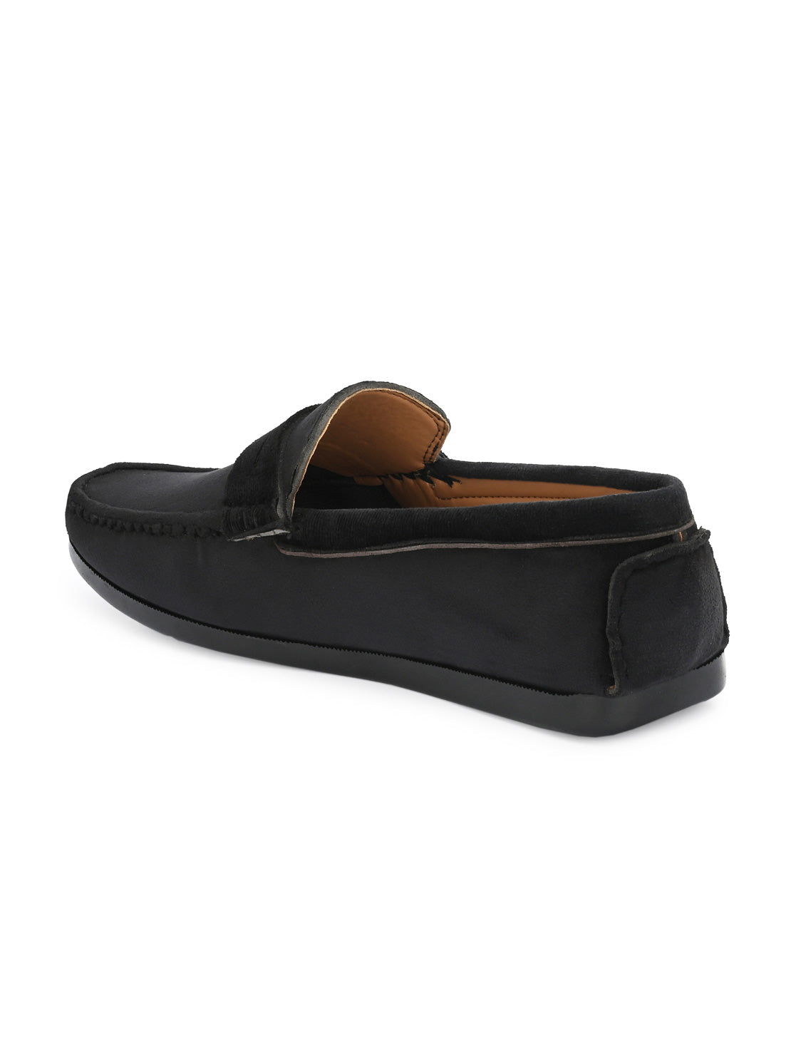 Guava Men's Black Charming Velvet Slip On Loafers (GV15JA732)