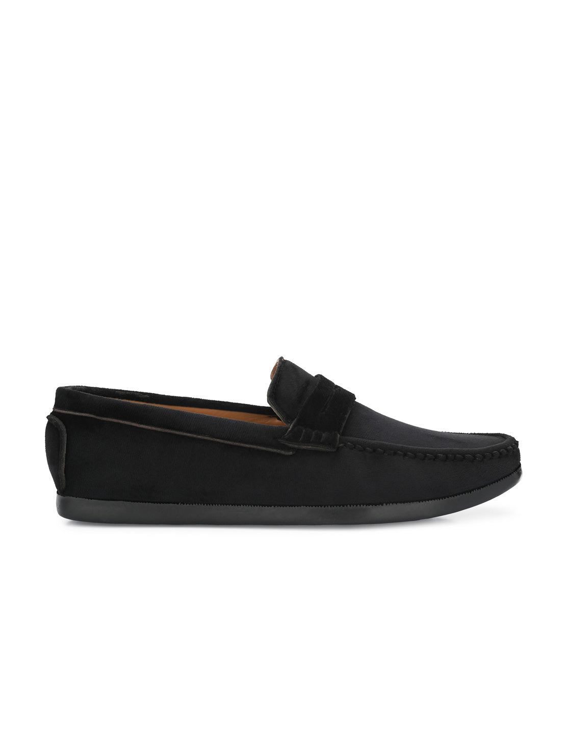 Guava Men's Black Charming Velvet Slip On Loafers (GV15JA732)