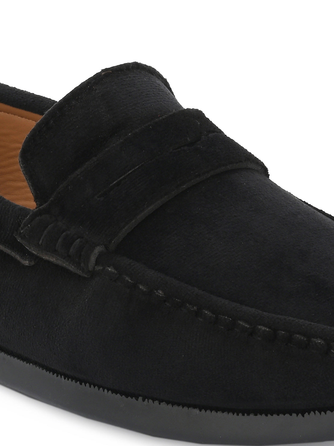 Guava Men's Black Charming Velvet Slip On Loafers (GV15JA732)