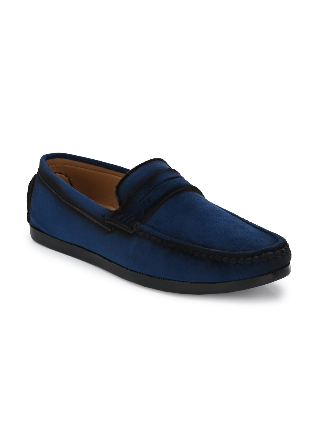 Guava Men's Blue Charming Velvet Slip On Loafers (GV15JA735)