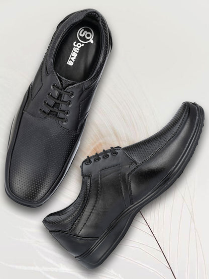 Guava Men's Black Derby Lace Up Formal Shoes (GV15JA736)