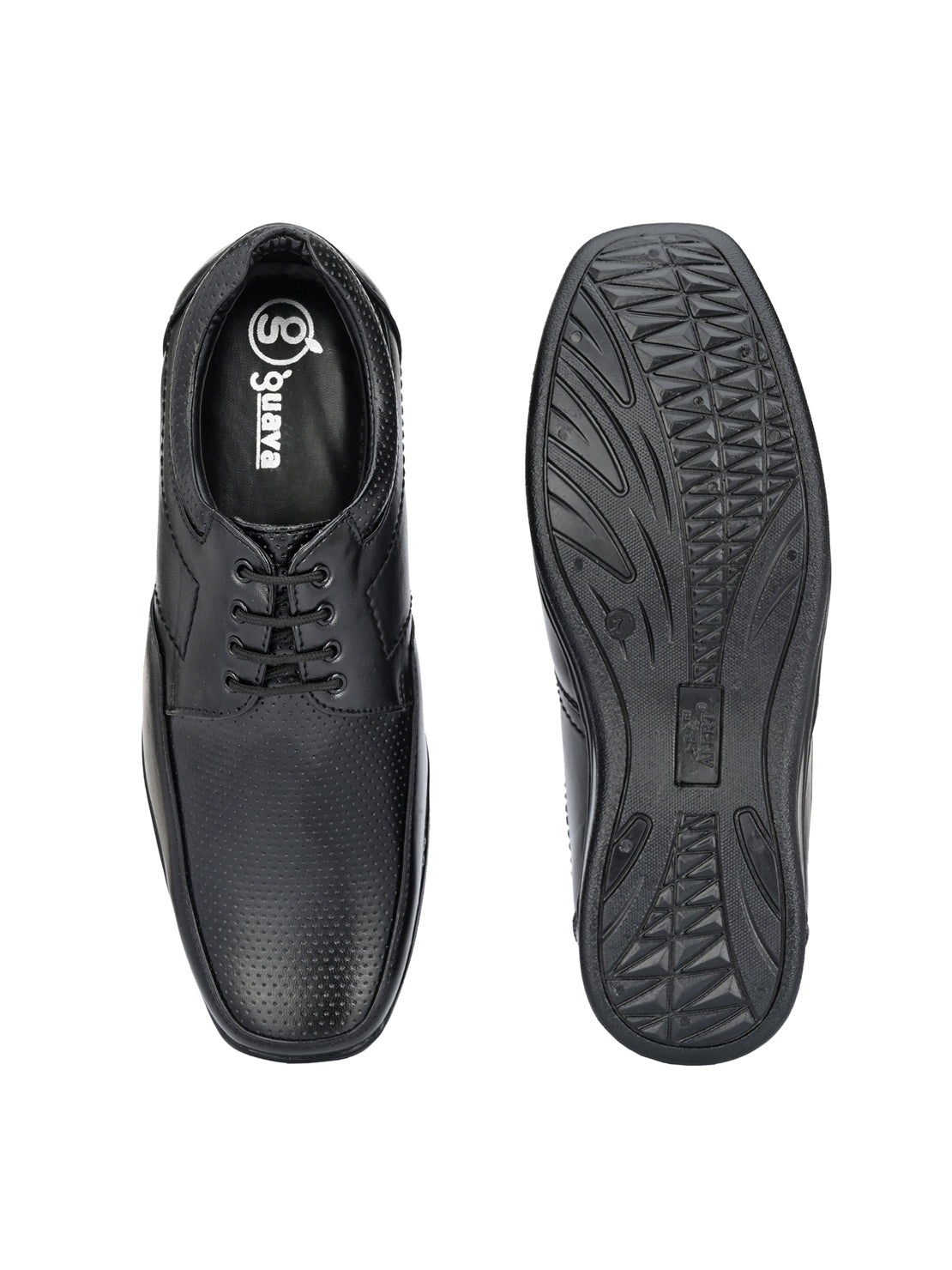 Guava Men's Black Derby Lace Up Formal Shoes (GV15JA736)