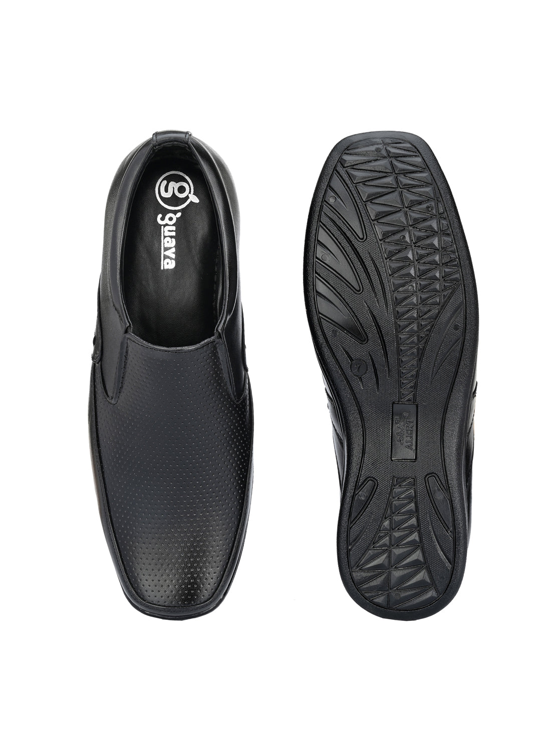 Guava Men's Black Slip On Formal Shoes (GV15JA738)