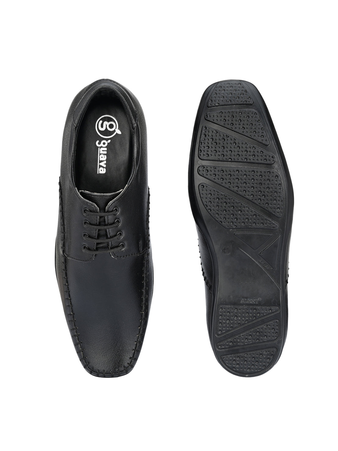 Guava Men's Black Derby Lace Up Formal Shoes (GV15JA740)