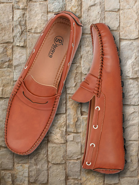 Guava Men's Tan Casual Slip On Driving Loafers (GV15JA747)