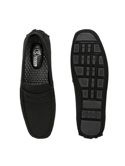 Guava Men's Black Casual Slip On Driving Loafers (GV15JA751)