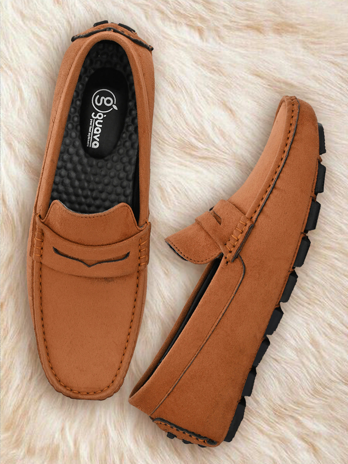 Guava Men's Tan Casual Slip On Driving Loafers (GV15JA753)
