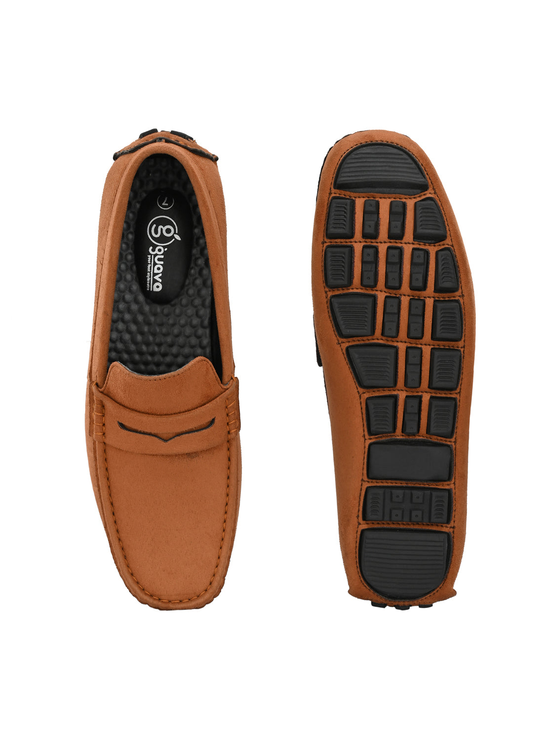 Guava Men's Tan Casual Slip On Driving Loafers (GV15JA753)