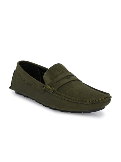 Guava Men's Olive Casual Slip On Driving Loafers (GV15JA755)