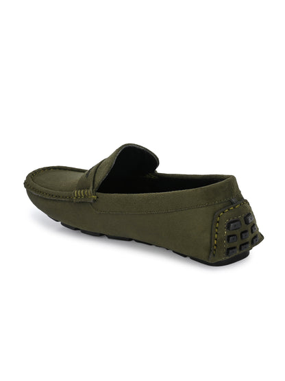 Guava Men's Olive Casual Slip On Driving Loafers (GV15JA755)