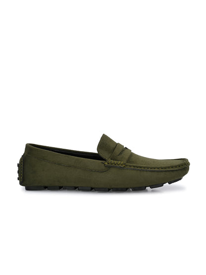Guava Men's Olive Casual Slip On Driving Loafers (GV15JA755)