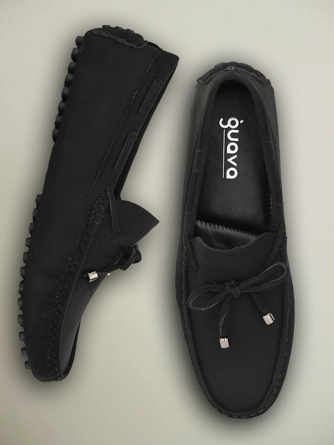 Guava Men's Black Casual Slip On Driving Loafers (GV15JA756)
