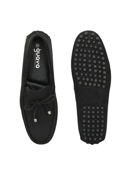 Guava Men's Black Casual Slip On Driving Loafers (GV15JA756)