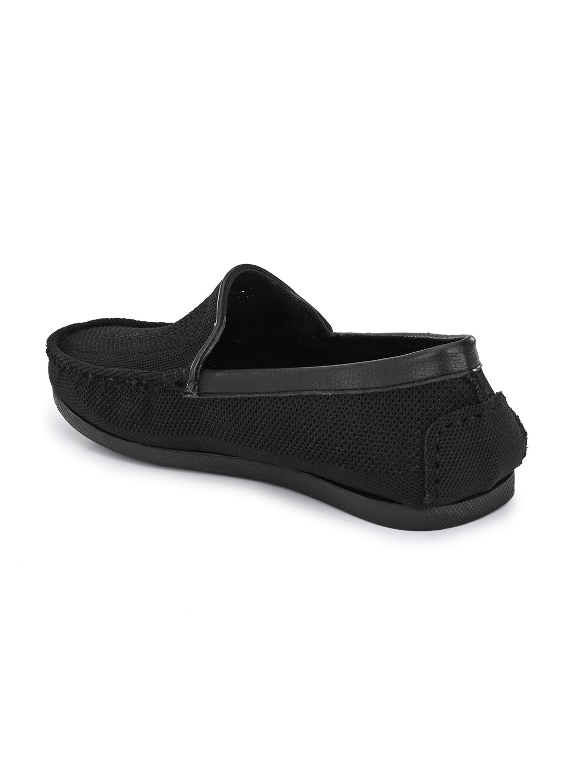 Guava Men's Black Knitted Slip On Driving Loafers (GV15JA760)